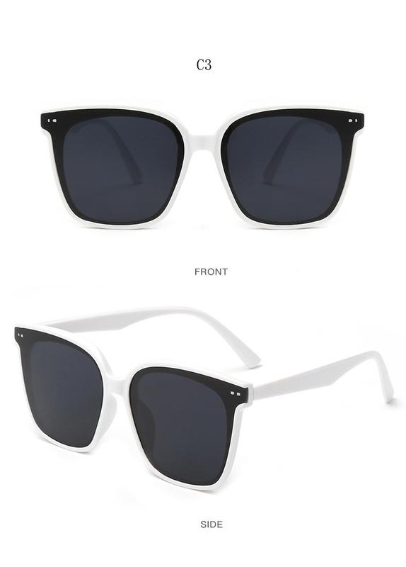 Product Introduction of [Inventory] Korean Fashion Square Sunglasses Women's Men's Vintage Style Rice Nail Women's Large Frame Personalized Glasses 24