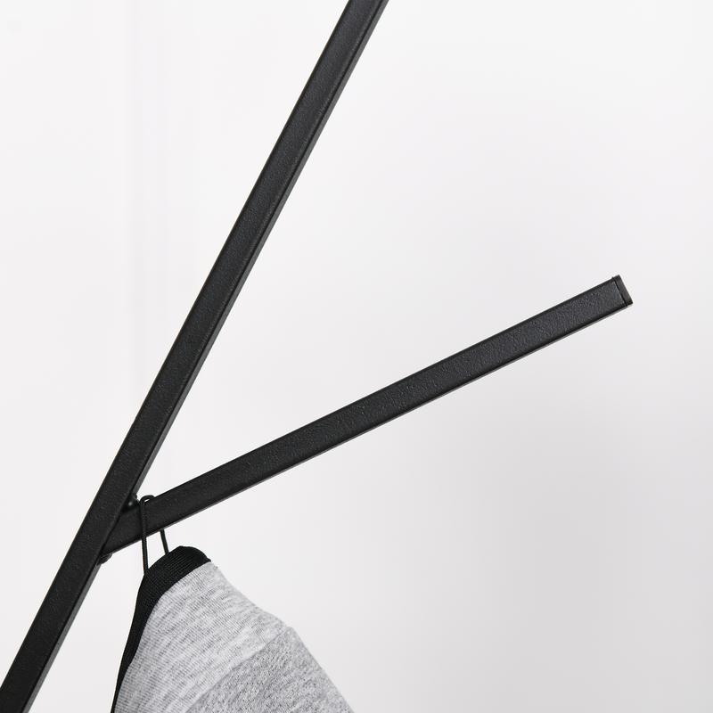 HOMCOM 180cm Free Standing Metal Coat Rack Stand 9 Hooks Clothes Tree 8