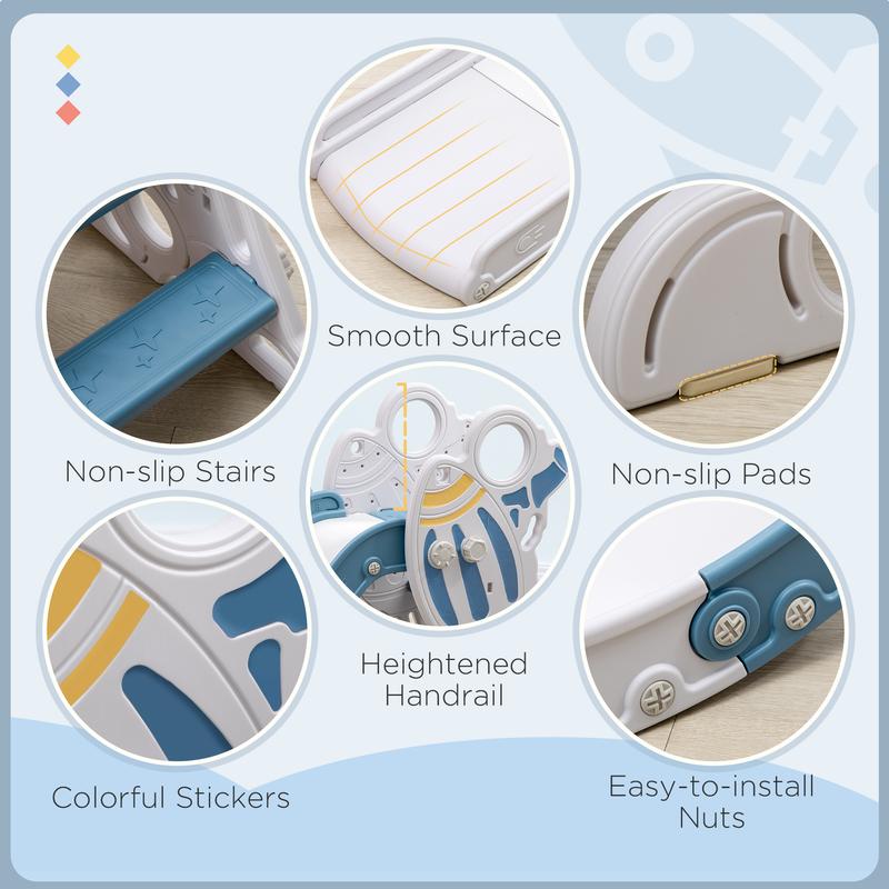 AIYAPLAY Kids Slide Indoor Freestanding Baby Slide Space Theme for Ages 1.5-3 Years - Blue 4