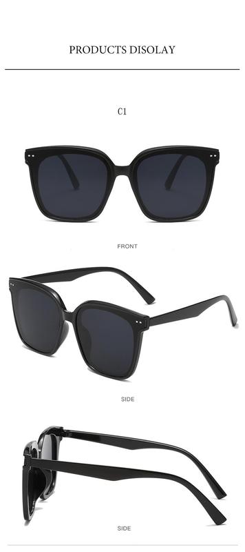Product Introduction of [Inventory] Korean Fashion Square Sunglasses Women's Men's Vintage Style Rice Nail Women's Large Frame Personalized Glasses 22