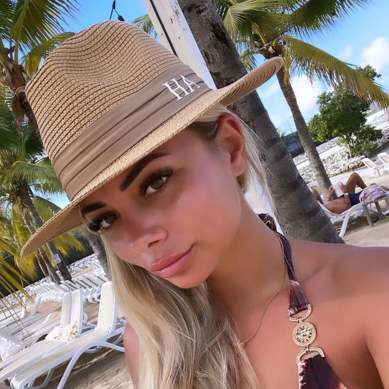 Personalised Initials Summer Sun Hat, 56-58cm Size, Clothes Accessories, Hats, Fashion Accessories 1