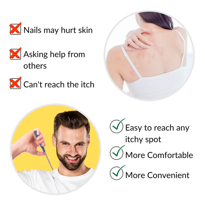 Pack of 2 Extendable Back Scratchers - Metal Bear Claw Head Scratcher Massage Tool with Rubber Handle for Itch Relief - Back Scratcher for Men and Women - Telescopic Tickler for Pet 3