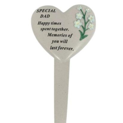 Options - Forget me not memorial heart stake with sparkle detail 8