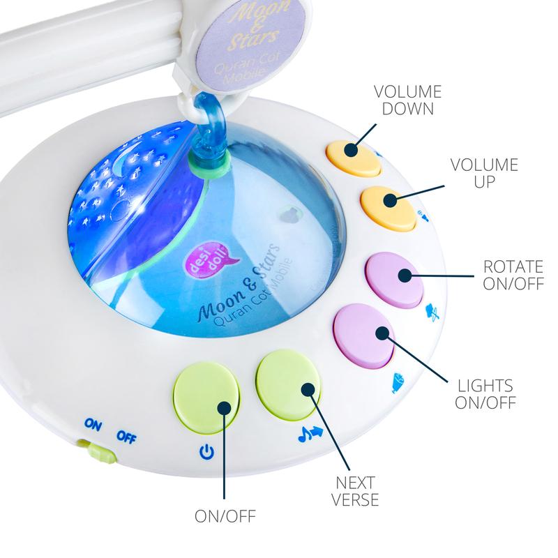 Moon and Stars Qur'an Baby Cot Mobile 2