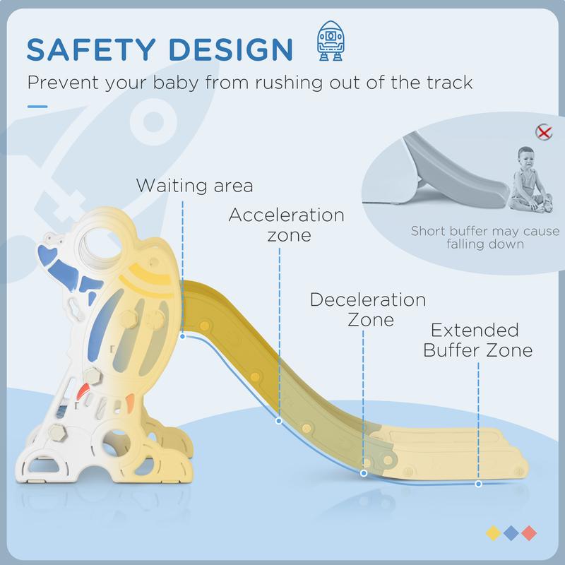 AIYAPLAY Kids Slide Indoor Freestanding Baby Slide Space Theme for Ages 1.5-3 Years - Blue 3