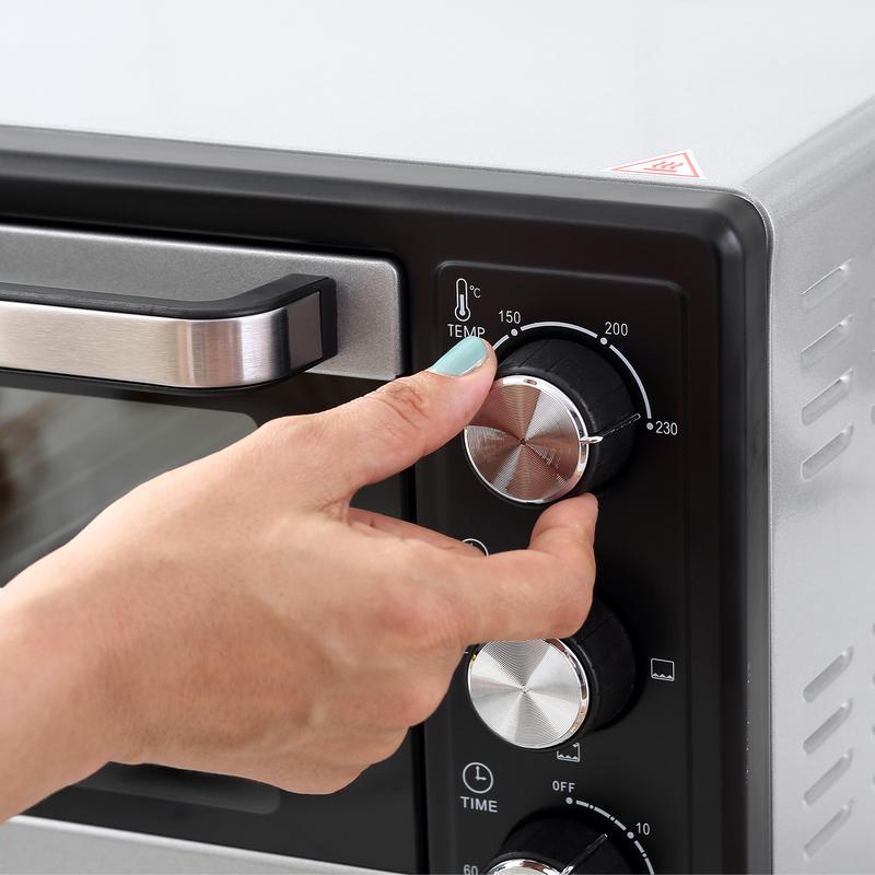 Mini Oven 16L Countertop Electric Grill w/ Adjustable Temperature Timer 1400W 7