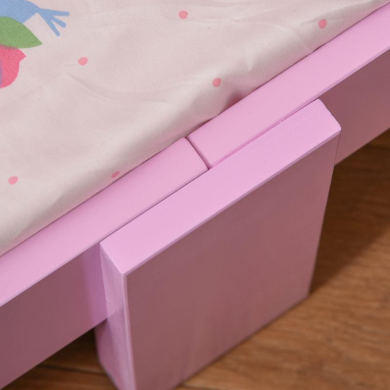 HOMCOM Kids Bed Princess Castle Theme w/ Side Rails Slats Home Furniture for 3 - 6 Yrs Pink 143 x 73 x 60 cm 7