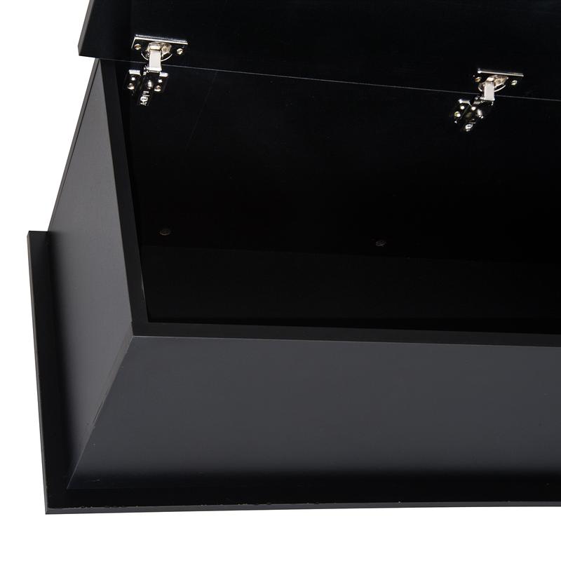 GYWooden Storage Box Clothes Toy Chest Bench Seat  Bedding Blanket Trunk Container with Lid - Black 7