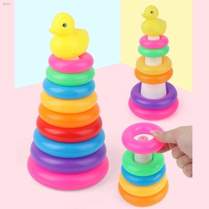J King # Rainbow Color Stacking Rings Tower Duck Play Tub Development ...