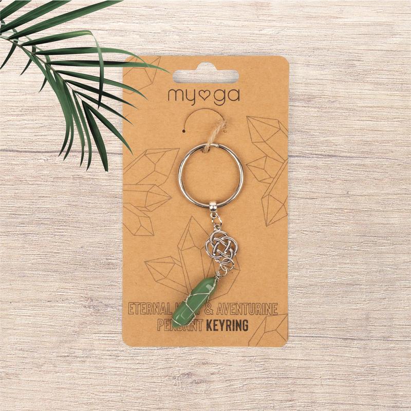Myga Crystal Keyrings - Handmade Spiritual Keychain with Natural Crystal for Men & Women - Choice of Design 6