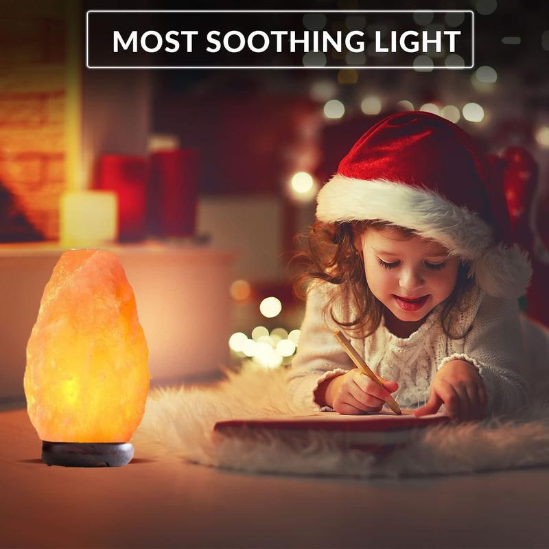 Straame Lighting - 100% Real Himalayan Crystal Rock Salt Lamp - Direct from Foothills of The Himalayas - Wooden Base Calming Atmosphere Night Lamp - Handcrafted Design - Great as a Gifts 2