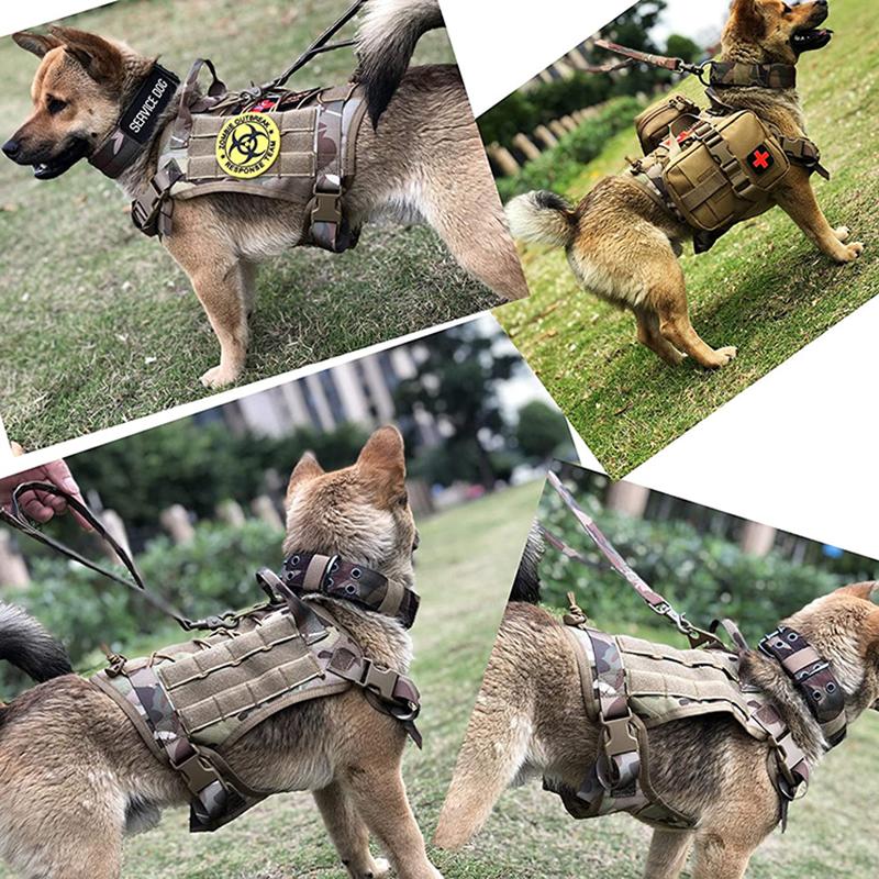 DODO-Dây Đai Chiến Thuật Cho Chó, Áo Vest Huấn Luyện Thú Cưng Quân Đội, Chó Chăn Cừu Đức K9, Bộ Dây Đai Và Dây Xích Cho Chó Nhỏ, Vừa Và Lớn 8
