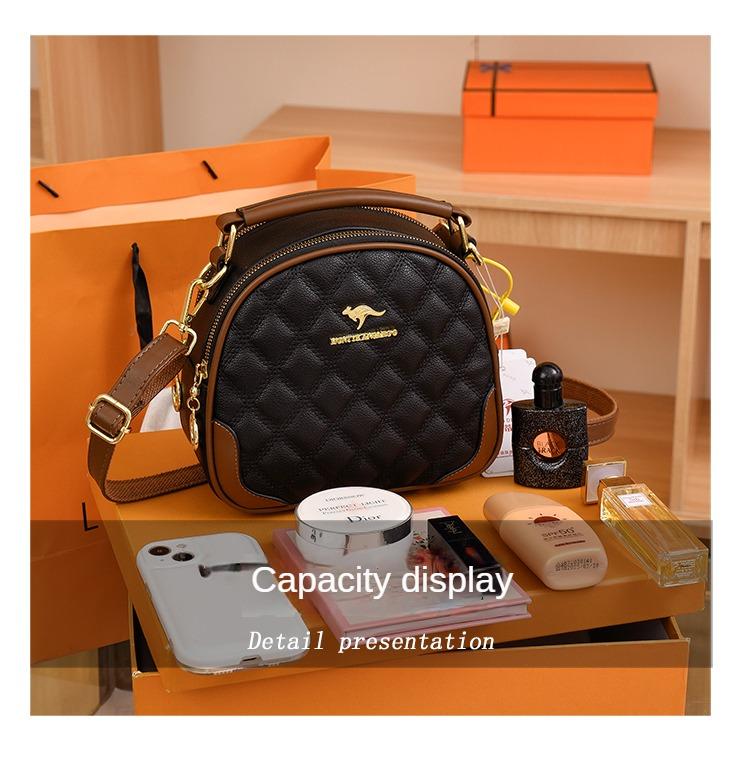 Product Introduction of Túi xách kangaroo nữ, túi táo dung tích lớn, túi đeo vai sang trọng, túi messenger đa năng, thời trang và nhiều màu, túi điện thoại di động ba lớp, mới 2023 14