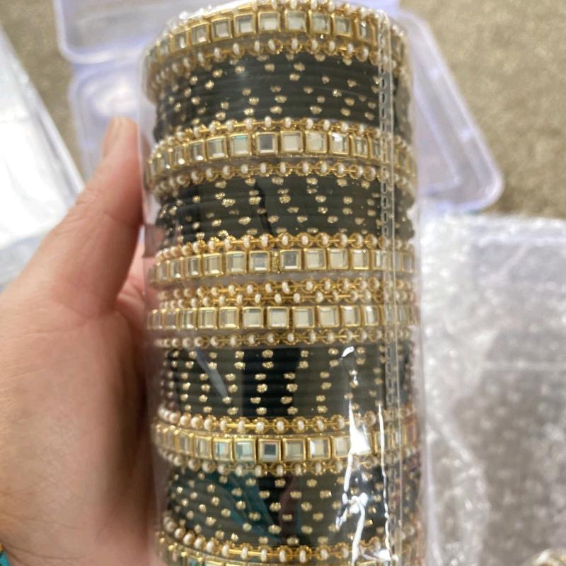 Kundan Bangles Set, Indian Bangles for Women, Wedding Bangles Set in Different Colours 6