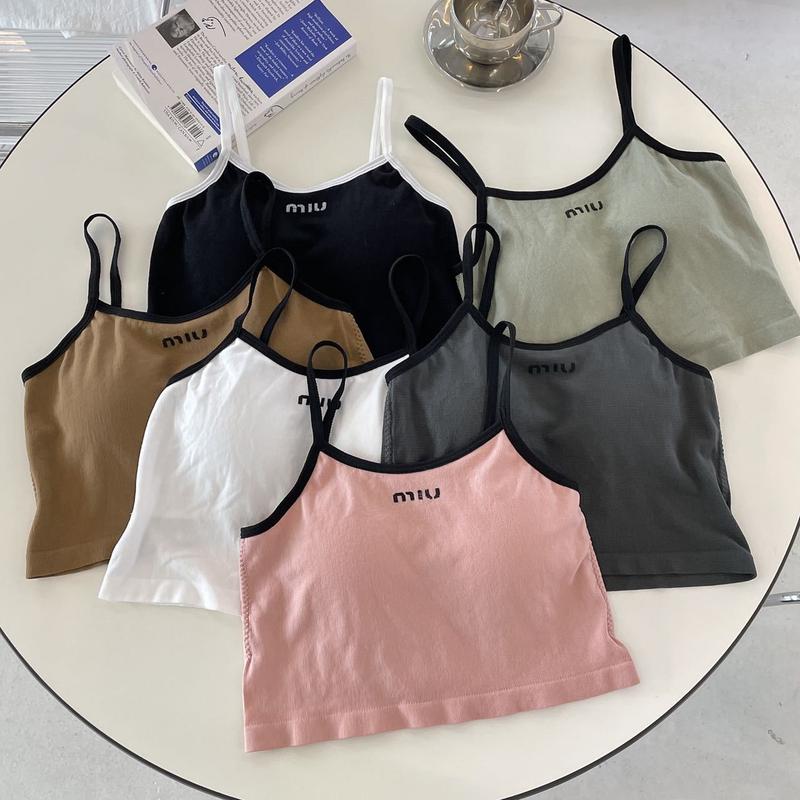 Product Introduction of New halter vest women slim print with chest pad short outside wear inside top 11