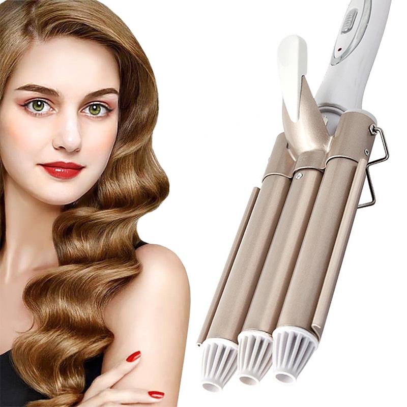 KM-1010 Professional Hair Tools Curling Iron Ceramic Triple Barrel ...