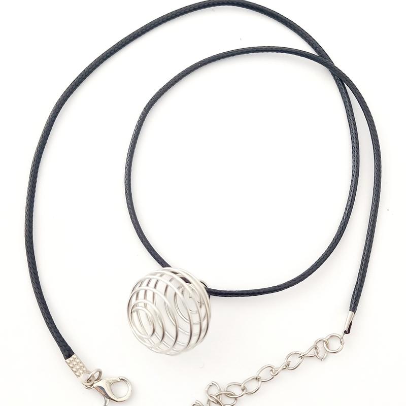 Spiral Cage Necklace Choker For Crystal Gemstones 2