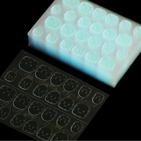 240pcs (10 Sheets) Blue Sticker for False Nail Art Adhesive Tape Glue Fake Nail Press On Nail Acrylic Manicure Gel 1