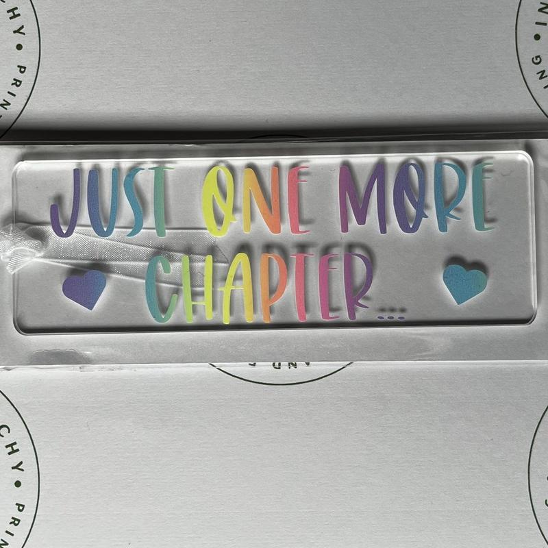 Personalised Rainbow Vinyl Bookmark - Just One More Chapter 2