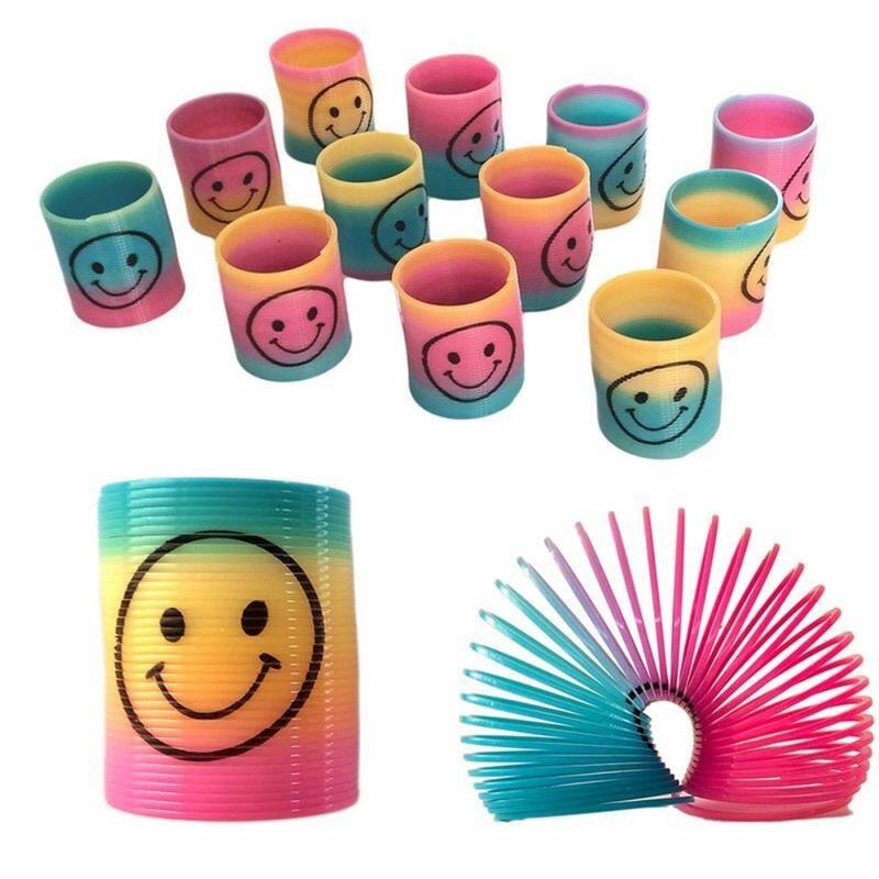 COD 6in1 Rainbow Mini spring toy Smile Face Springs Rainbow Kids ...