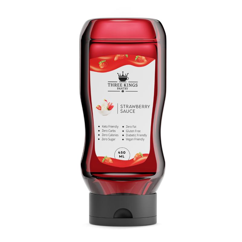 Three Kings Pantry – Zero Calorie – Strawberry Dessert Sauce - Sugar Free - Fat Free 0