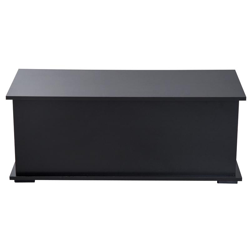 GYWooden Storage Box Clothes Toy Chest Bench Seat  Bedding Blanket Trunk Container with Lid - Black 6