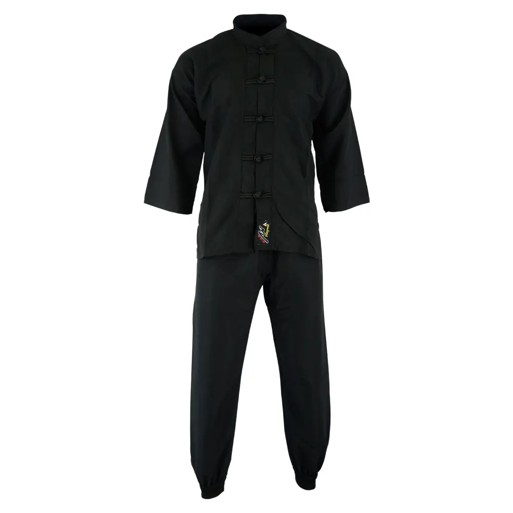 KIDS KUNG FU ELITE POLYESTER SUIT - BLACK