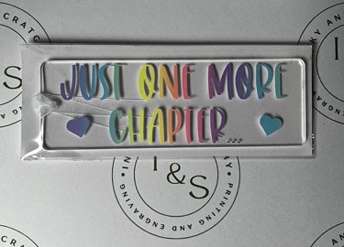 Product Introduction of Personalised Rainbow Vinyl Bookmark - Just One More Chapter 0