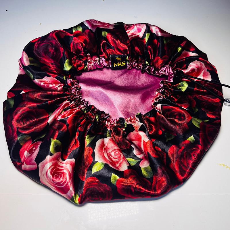 Hair Bonnet, Amour collection Silk Floral Silk Floral Plain 2