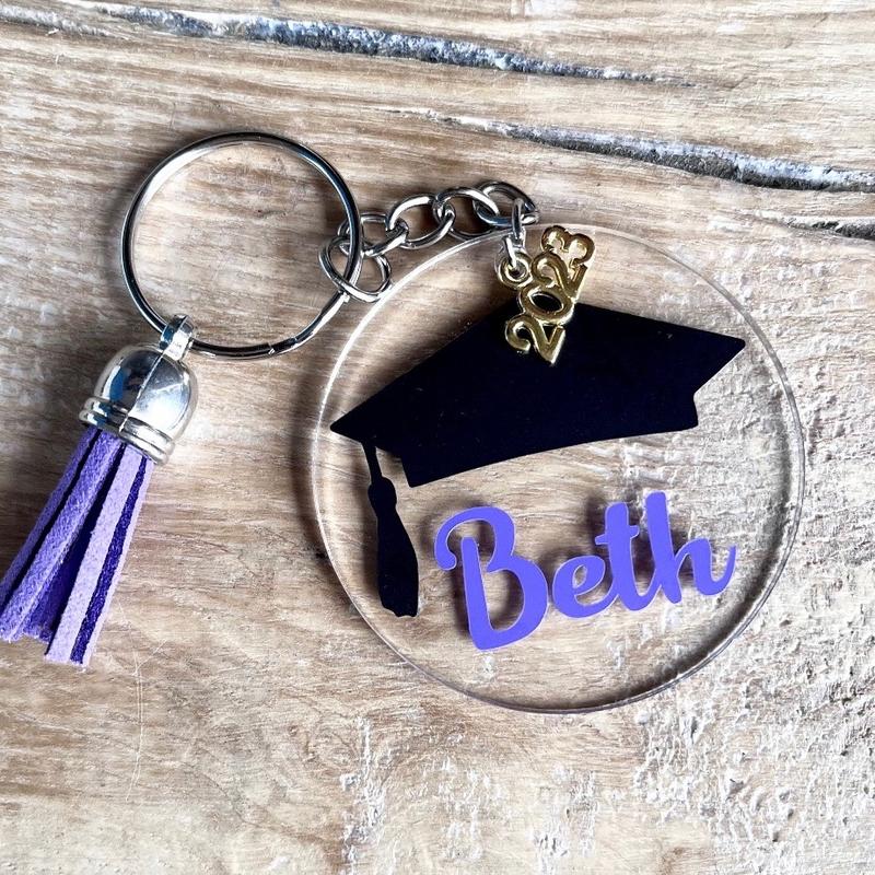 Graduation keyring, personalised graduation keyring with 2025 charm. 4