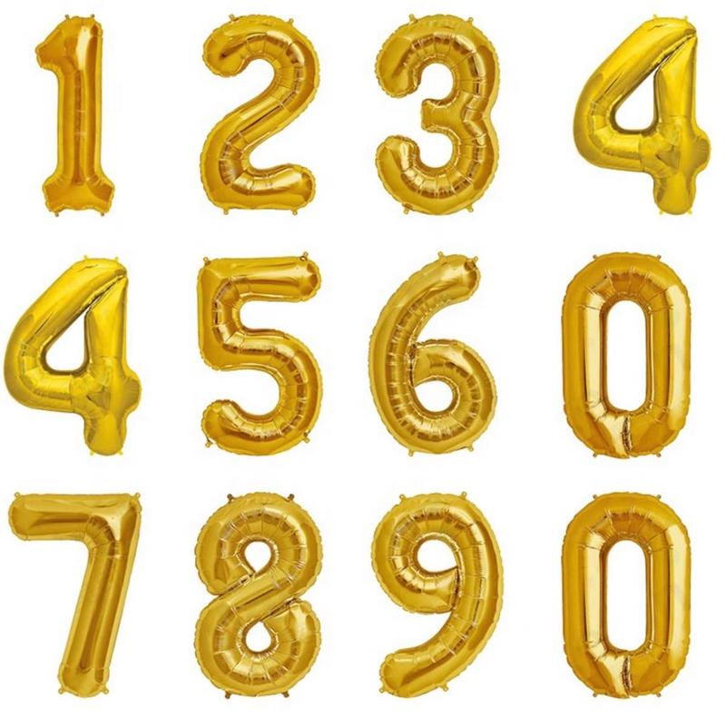 Foil Numbers Balloons Decor Metallic Eye 1