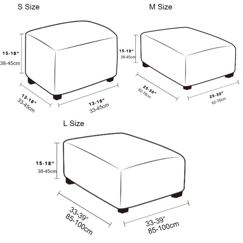 Product Introduction of Durable Square Jacquard Durable Customized Stretch Footrest Ottoman Cover Folding Storage Stool Furniture Protector Slipcover 4