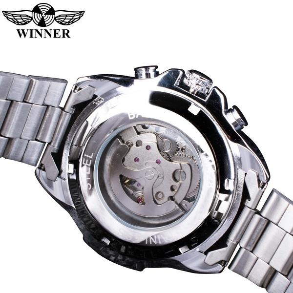 Winner Luxury Automatic Mechanical Skeleton Watch Silver luxury  watch 3