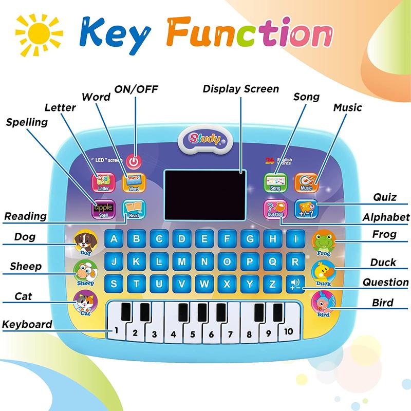 deAO Toddler Tablet Early Learning Educational Toy for 3 Year Olds Multi-Interactive Educational Touchpad with Letters, Numbers, Songs, Piano, Animal Sounds & More-Perfect Gift for Toddlers & Preschoolers 2