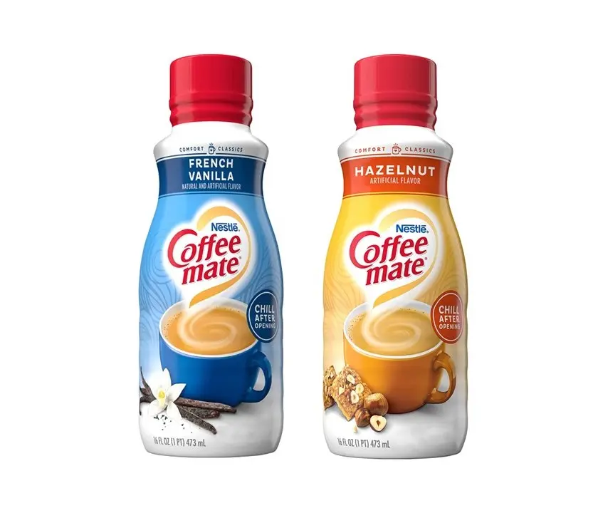 Coffee-Mate Flavour Variety Pack - Americas Number 1 Coffee Creamer - French Vanilla & Hazelnut Liquid Coffee Creamer 16oz (473ml)
