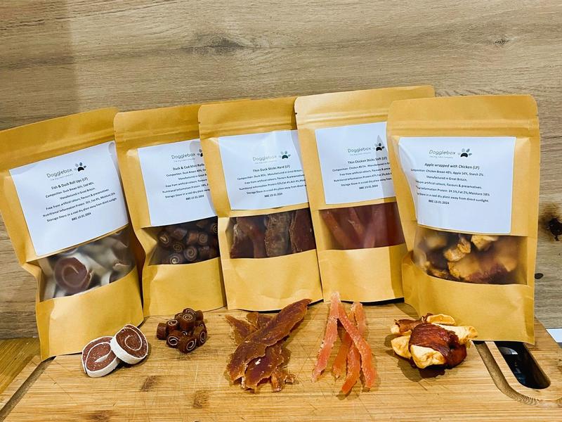 Rolls / Strips / Fruit  - Dog Treats - Duck Strips, Chicken Strips, Apple & Chicken, Duck & cod, Fish & Duck, Cat Treats 6