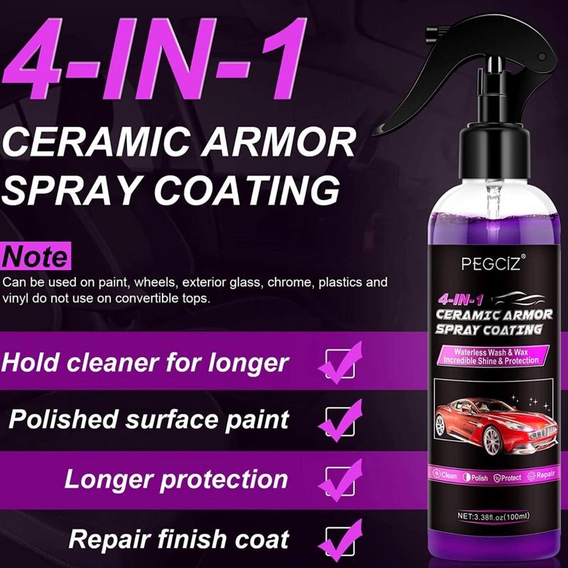 Premium Wax Spray Ceramic Spray Coating Waterless Car Wash Cleaner 4 IN 1 Car 1