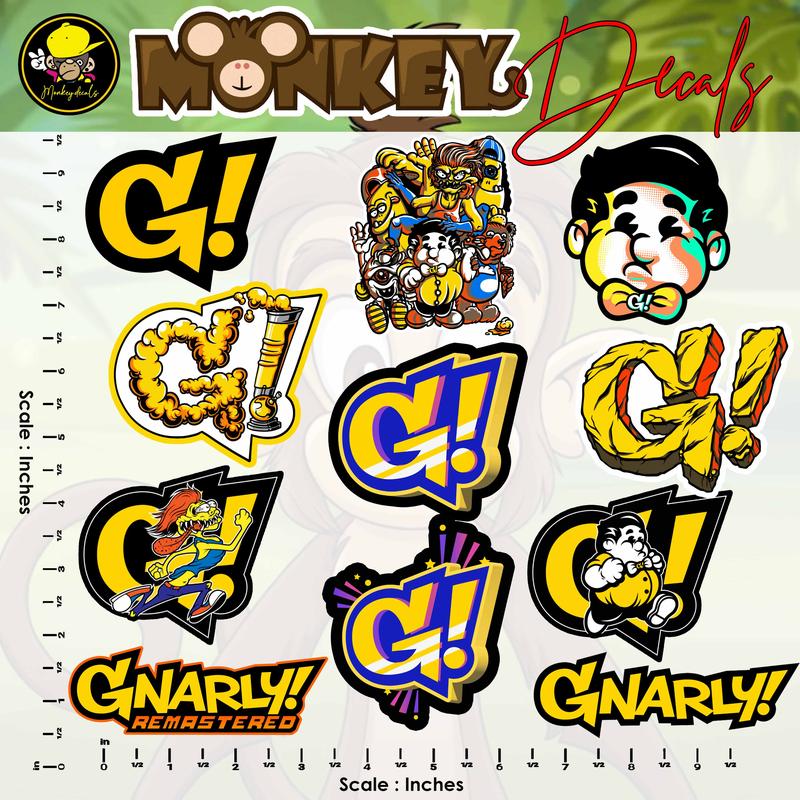 Knarly Sticker Gnarly Logo Laminated Vinyl Waterproof Sticker (Sold Per Piece ...