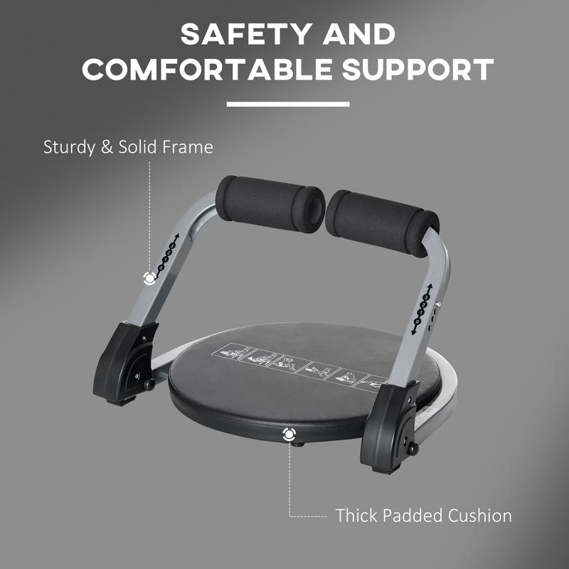 HOMCOM Abs Trainer, Ab Crunch Machine, Foldable Abdominal Trainer, Core Fitness & Whole Body Exercise Equipment for Home Gym 5