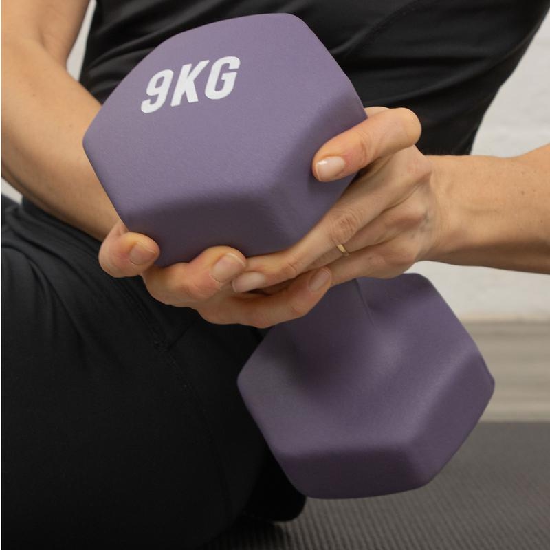 Myga Dumbbells - Pair of Cast Iron & Neoprene Hex Weights for Core Strength and Fitness Exercises, Aerobics and Training - Non-Slip Dumbbells for Home, Gym and Studio - SOLD AS PAIRS, Choice of Weight, 1kg - 10kg 9