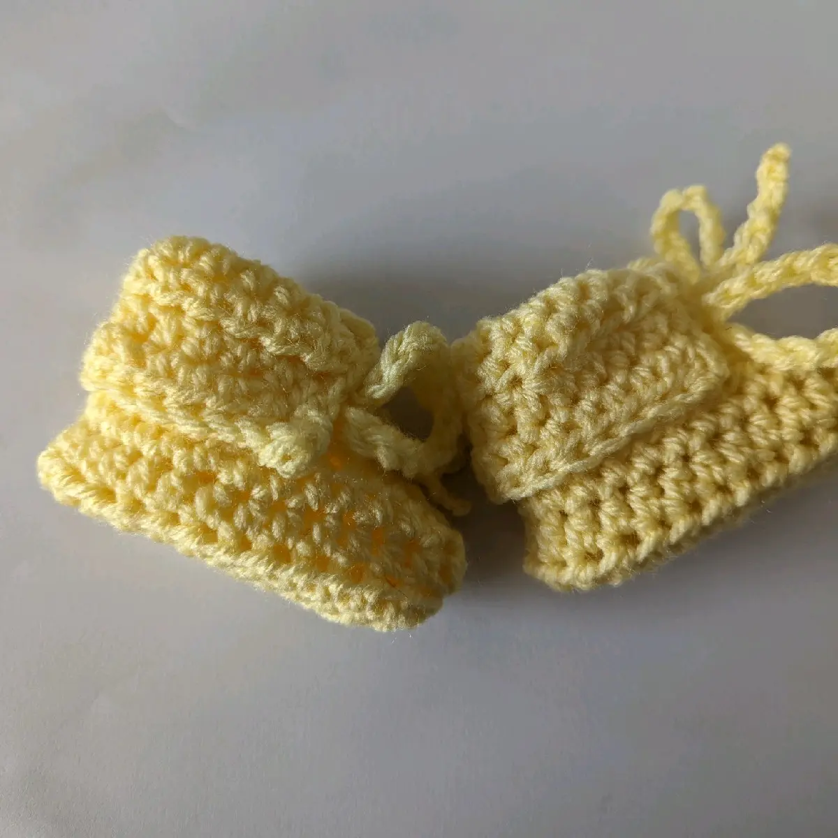 Yellow Baby Shoes Booties Handmade Crochet
