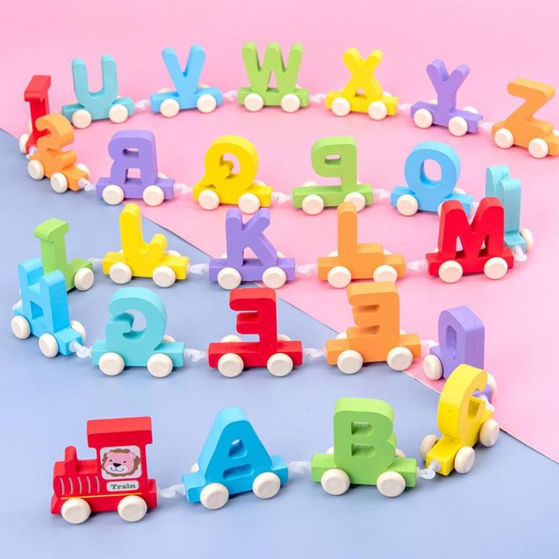 MnKC Colorful Educational Learning ABC Train Car Wooden Toys - TikTok ...