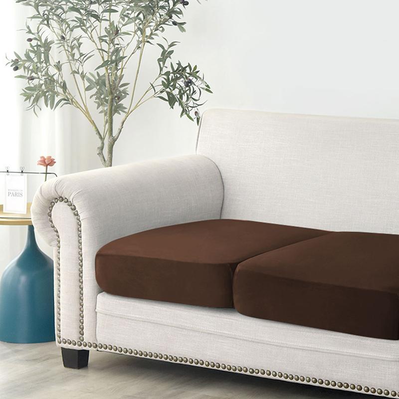 Velvet Sofa Seat Cushion Covers Length 50-65/125/190cm for 1/2/3-Seat Stretch Couch Protector Slipcovers 6
