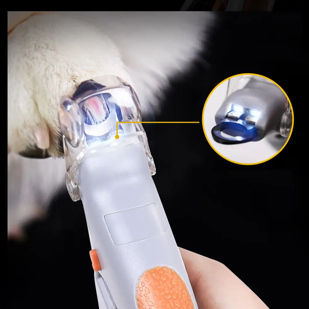 Professional Pet Nail Clipper with LED Light Dog Cat Puff Tool Nail Scissors Claw Scissors Fine Tuning Pet Accessories