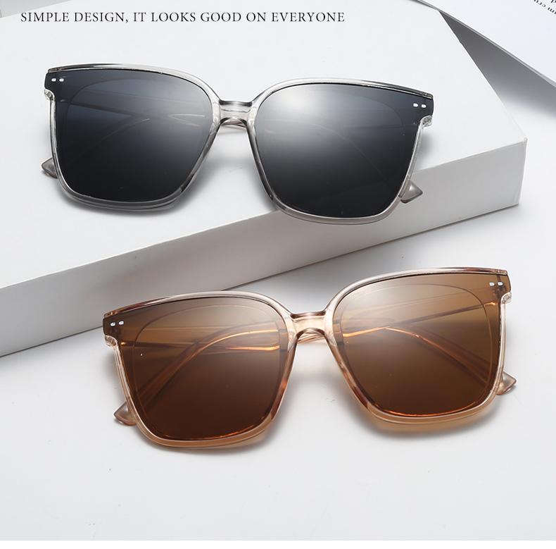 Product Introduction of [Inventory] Korean Fashion Square Sunglasses Women's Men's Vintage Style Rice Nail Women's Large Frame Personalized Glasses 14