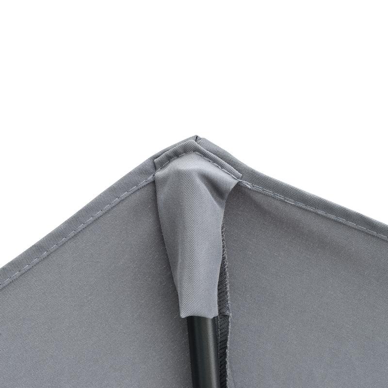 Outsunny 2m Half Parasol Market Umbrella Garden Balcony Parasol with Crank Handle, Cross Base, Double-Sided Canopy, Dark Grey 6