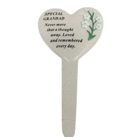 Options - Forget me not memorial heart stake with sparkle detail 1