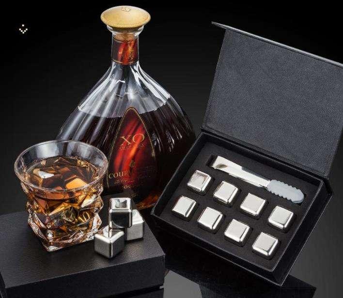 Stainless Steel Metal Ice Cubes Reusab leLuxury Gift Set ,  Ice Cubes for Whiskey,Wine & Gin & Tonic Metal Ice,Cubes with Quick Freeze Drinking Cooler Rocks, Nature Stainless Steel Color Utensils Beverage Birthday Reusable Traditional 1