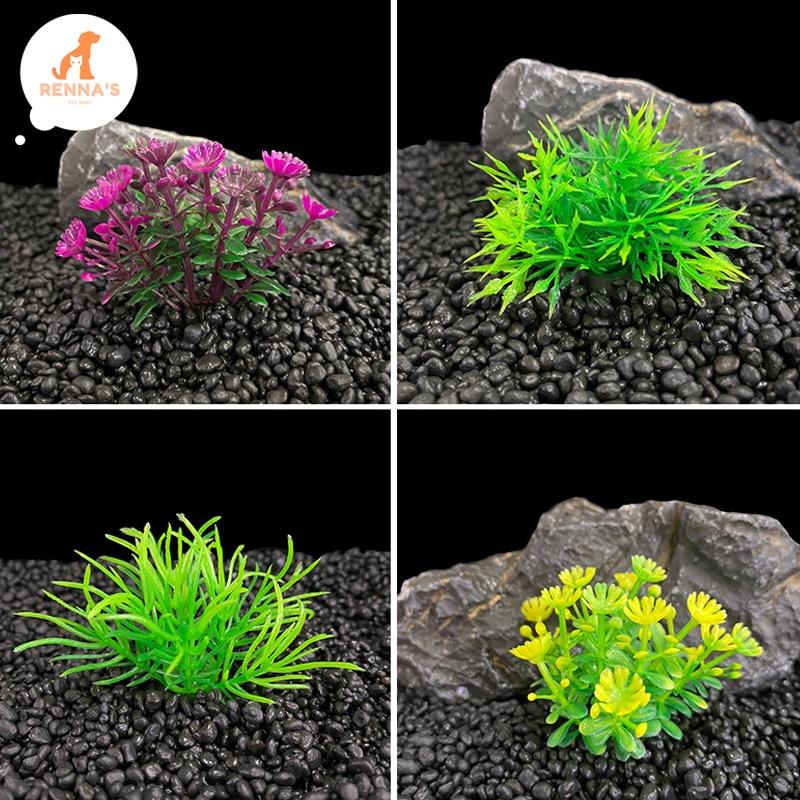 Renna's Aquarium Decor Fish Tank Decor Plastic Fake Flower Fish Decor Seaweed Betta Fish Accessories 2