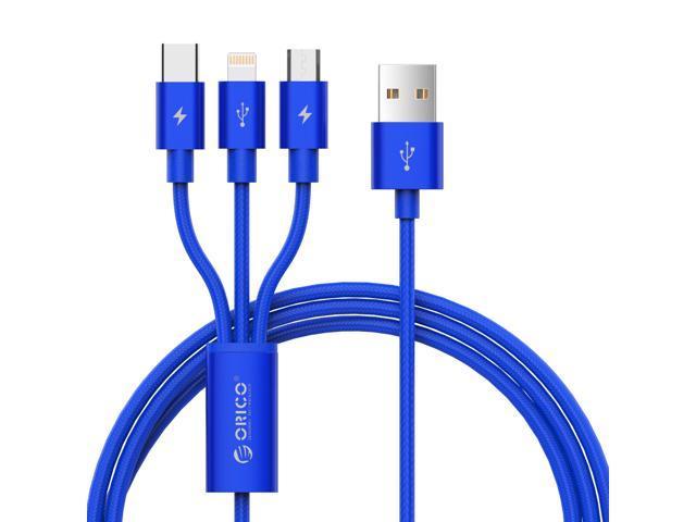 3 in 1 Universal Multi USB Cable Fast Charger Type C Lead For IOS, Samsung Phone Mobile Smartphone Cellphone Electronic Cellphone Electronic Charging 5